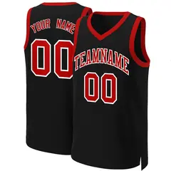 Black Red-White Classic Basketball Jersey