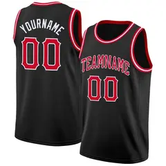 Black Red-White Classic Breathable Basketball Jersey