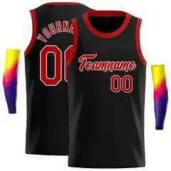 Black Red-White Classic Casual Basketball Jersey
