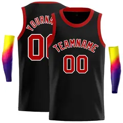 Black Red-White Classic Casual Basketball Jersey 1