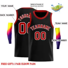 Black Red-White Classic Casual Basketball Jersey 2