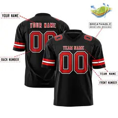 Black Red-White Classic Football Jersey 2