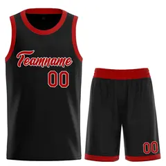Black Red-White Classic Heal Basketball Jersey