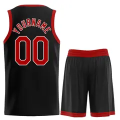 Black Red-White Classic Heal Basketball Jersey 2
