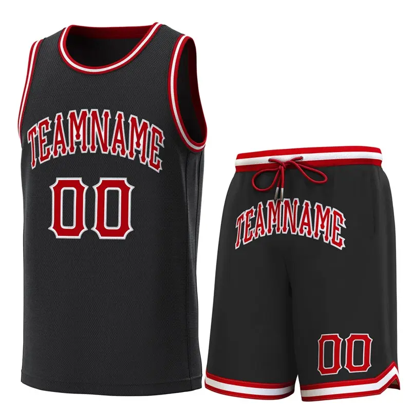 Black Red-White Classic Sets Basketball Jersey
