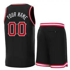 Black Red-White Classic Sets Basketball Jersey 4
