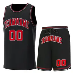 Black Red-White Classic Sets Basketball Jersey 1