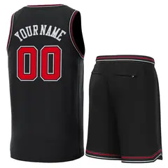 Black Red-White Classic Sets Basketball Jersey 3