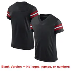 Black Red-White Classic Style Mesh Authentic Football Jersey 5