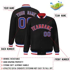 Black Red-White Classic Style Varsity Letterman Jacket 2