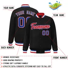 Black Red-White Classic Style Varsity Letterman Jacket 2