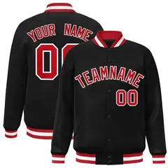 Black Red-White Classic Style Varsity Letterman Jacket 1