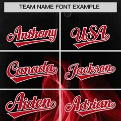 Black Red White Flame Graffiti Pattern Baseball Jersey 3