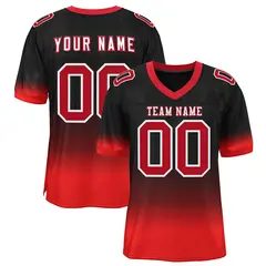 Black Red-White Gradient Fashion Team Football Jersey