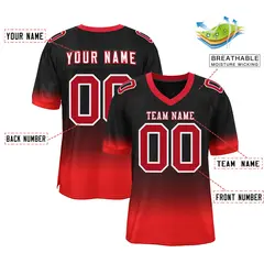 Black Red-White Gradient Fashion Team Football Jersey 2