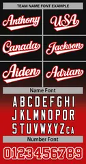 Black Red-White Gradient Stripe Baseball Jersey 3