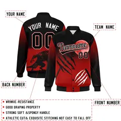 Black Red White Halloween Skeleton Varsity Jacket Moisture-Wicking 2