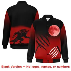 Black Red White Halloween Skeleton Varsity Jacket Moisture-Wicking 8