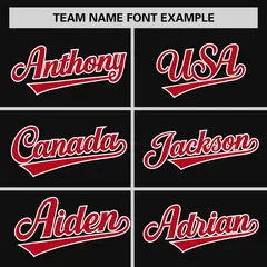 Black Red-White Raglan Sleeves V-Neck Hockey Jersey 3