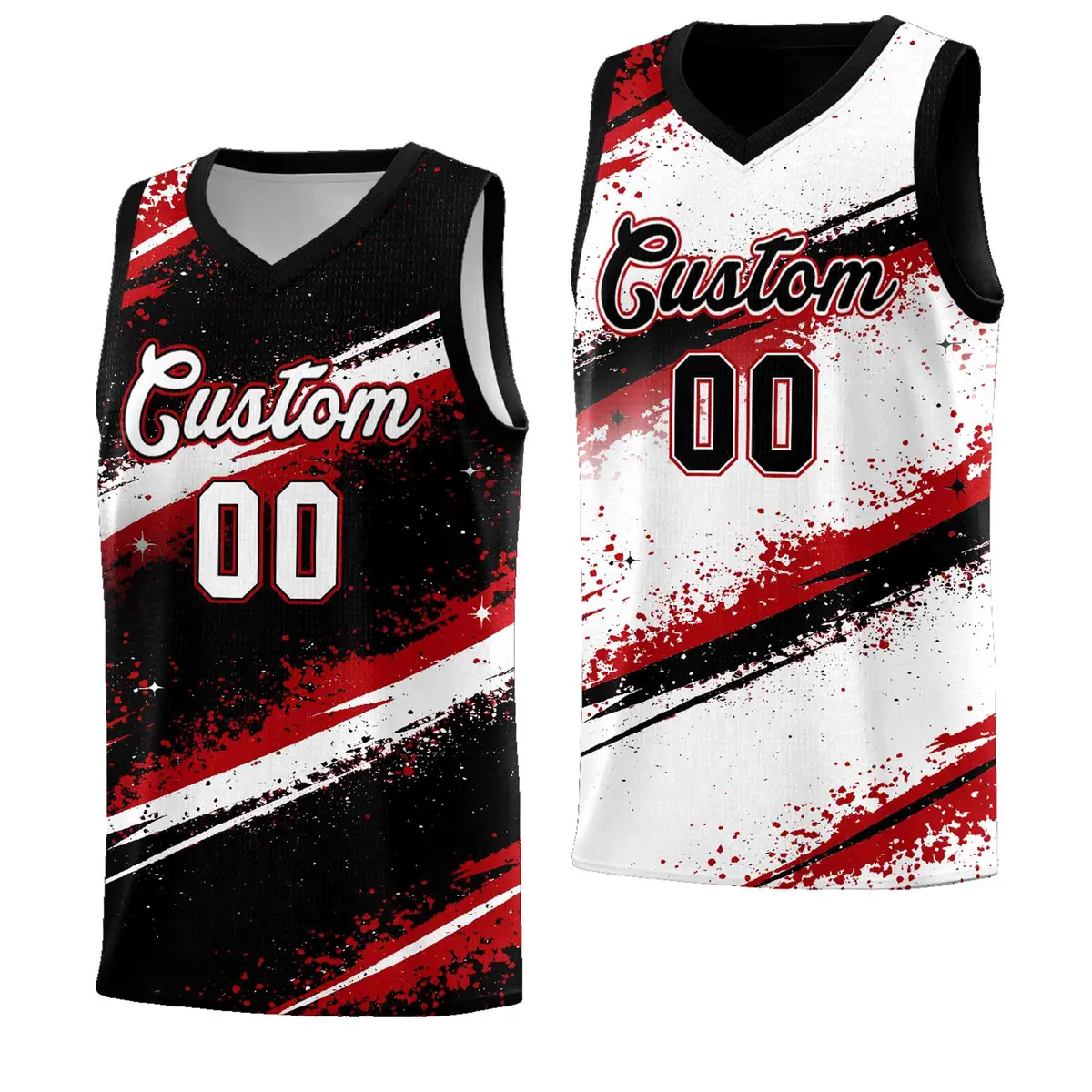 Black Red White Reversible Stellar Strike Series Basketball Jersey