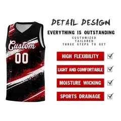 Black Red White Reversible Stellar Strike Series Basketball Jersey 3