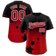 Black Red White Rising Stars Gradient Baseball Jersey