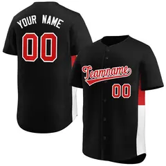 Black Red-White Side Two-Tone Authentic Baseball Jersey 1