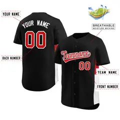 Black Red-White Side Two-Tone Authentic Baseball Jersey 2
