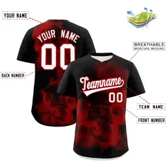 Black Red White Skeleton Graffiti Baseball Jersey 2