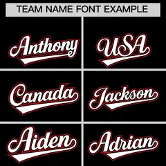 Black Red White Sleeve Flag Lace Baseball Jersey 3