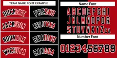 Black Red-White Split Two Tone Letterman Varsity Full-Snap Jacket 3