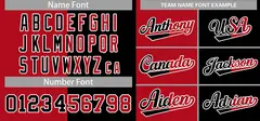 Black Red-White Split Two Tone Letterman Varsity Jacket 3