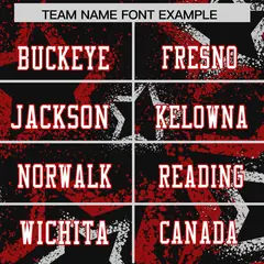 Black Red-White Star Graffiti Football Jersey 3