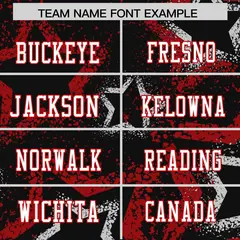 Black Red-White Star Pattern Authentic Football Jersey 3