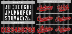 Black Red-White Stripe Authentic Fashion Baseball Jersey 3
