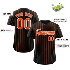 Black Red-White Stripe Authentic Fashion Baseball Jersey 2