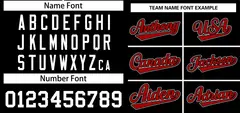 Black Red-White Stripe Classic Two-Button Softball Jersey 3
