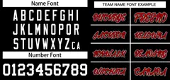 Black Red-White Stripe Classic Two-Button Softball Jersey 3