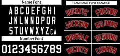 Black Red-White Stripe Classic Two-Button Softball Jersey 3