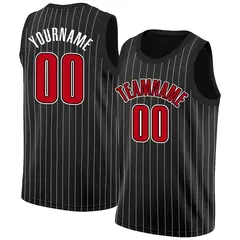 Black Red-White Stripe Fashion Basketball Jersey