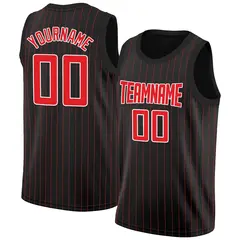 Black Red-White Stripe Fashion Basketball Jersey