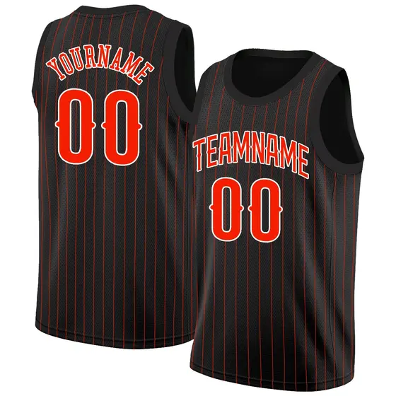 Black Red-White Stripe Fashion Basketball Jersey