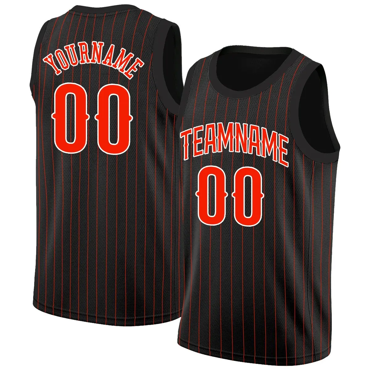 Black Red-White Stripe Fashion Basketball Jersey
