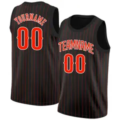 Black Red-White Stripe Fashion Basketball Jersey