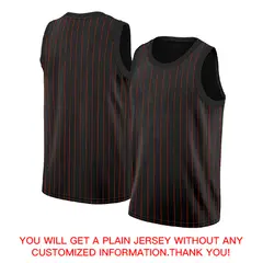 Black Red-White Stripe Fashion Basketball Jersey 4