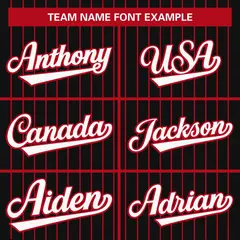 Black Red-White Stripe Full Button Authentic Baseball Jersey 3