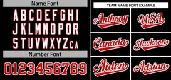 Black Red-White Stripe Raglan Baseball Jersey 3