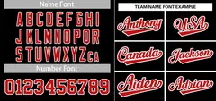 Black Red-White Stripe Raglan Baseball Jersey 3