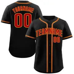 Black Red-Yellow Authentic Classic Baseball Jersey 1