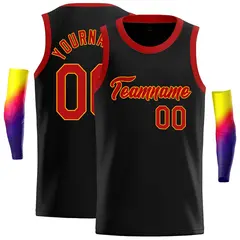 Black Red-Yellow Classic Basketball Jersey 1